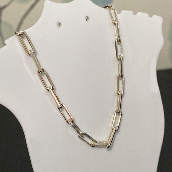 .925 Sterling Silver 3MM Paper Clip Bracelet 7.5" NWOT - Picture 2 of 4